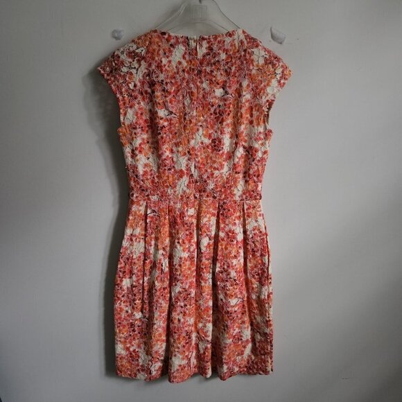 MADEWELL | Lacebloom Fit and flare Lace Dress red yellow sz 00 - Picture 6 of 7